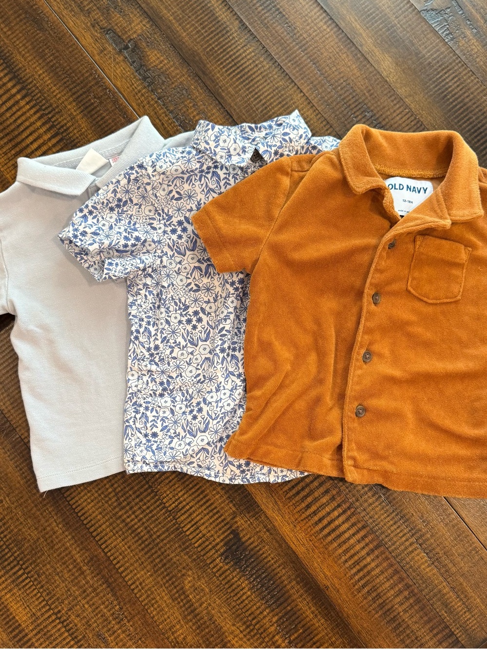 3 Collard Toddler Shirts 12-18M Boy